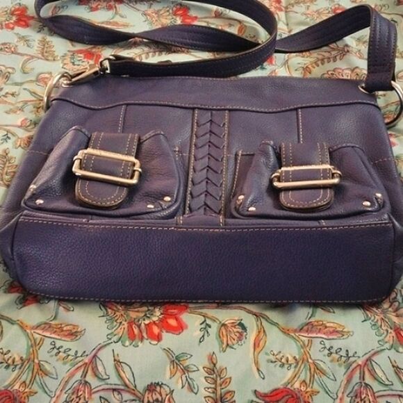 Tignanello Blue Leather Hobo Bag - Picture 3 of 11